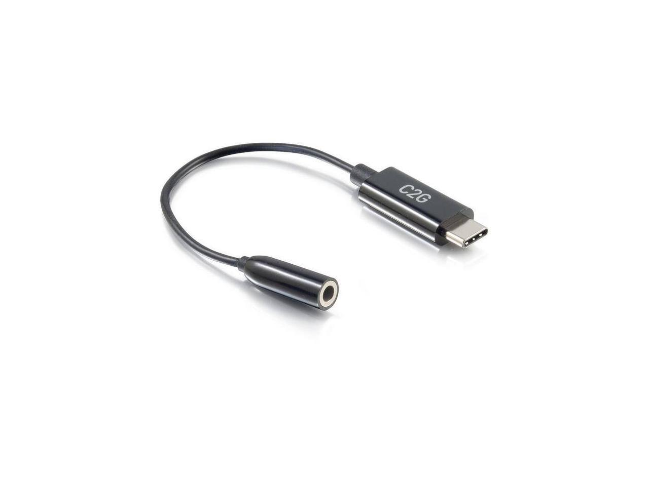 Alt View 8. Cables to Go - C2G USB C To Aux Adapter (3.5mm) USB C Phone Adapter For Audio - Black.