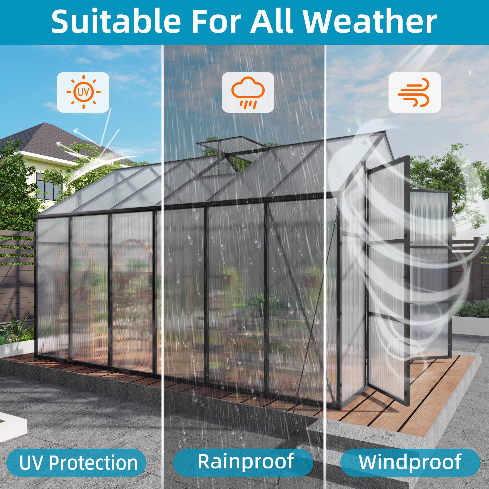 Suitable For All Weather

- UV Protection
- Rainproof
- Windproof
