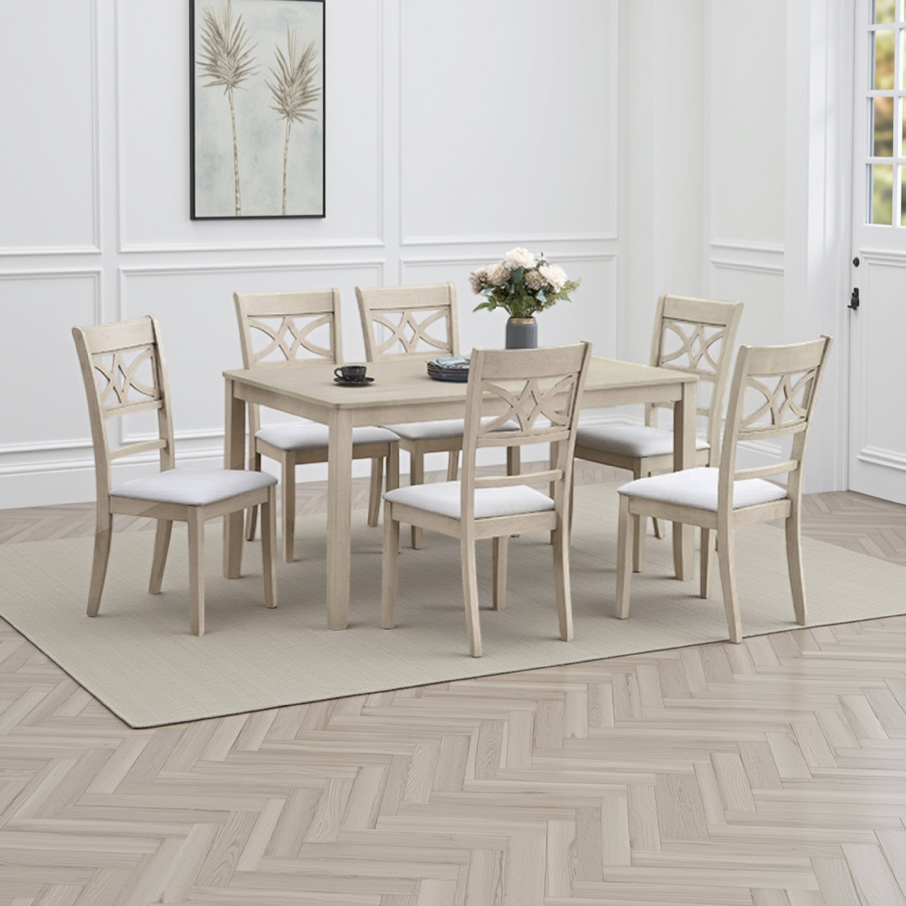Alt View 5. Manhattan Lane - Feri Dining Table, 59 Inch, Rectangular Top, Antique Bone White Finish - Bone White.