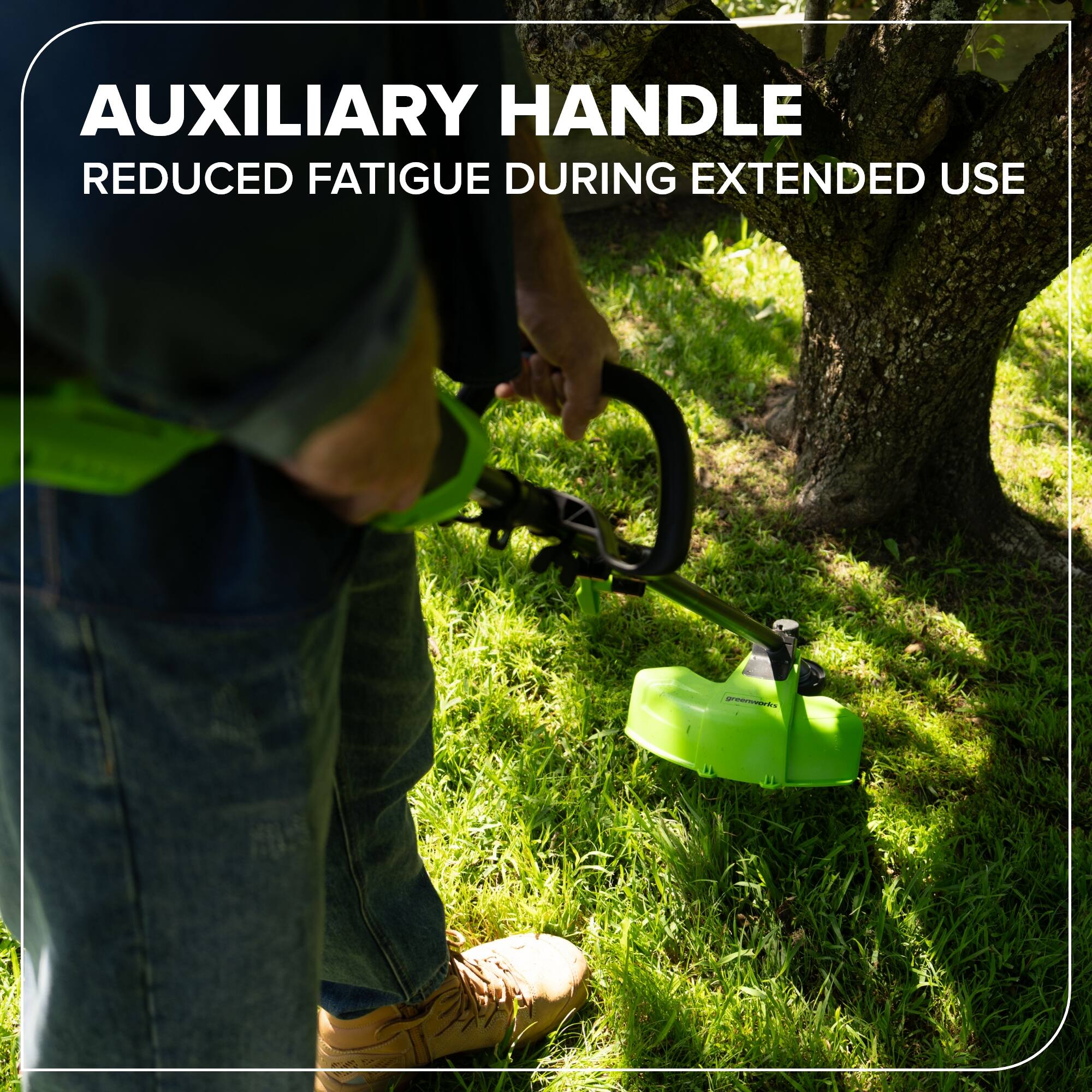 AUXILIARY HANDLE  
REDUCED FATIGUE DURING EXTENDED USE