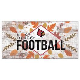 Fan Creations - Louisville Cardinals 6'' x 12'' Hello Football Wall Art - White