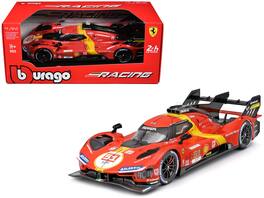 Bburago - Ferrari 499P #51 Calado Giovinazzi Guidi Ferrari AF Corse 2023 24 Hours of Le Mans Winner Racing Series 1:24 Diecast - Red