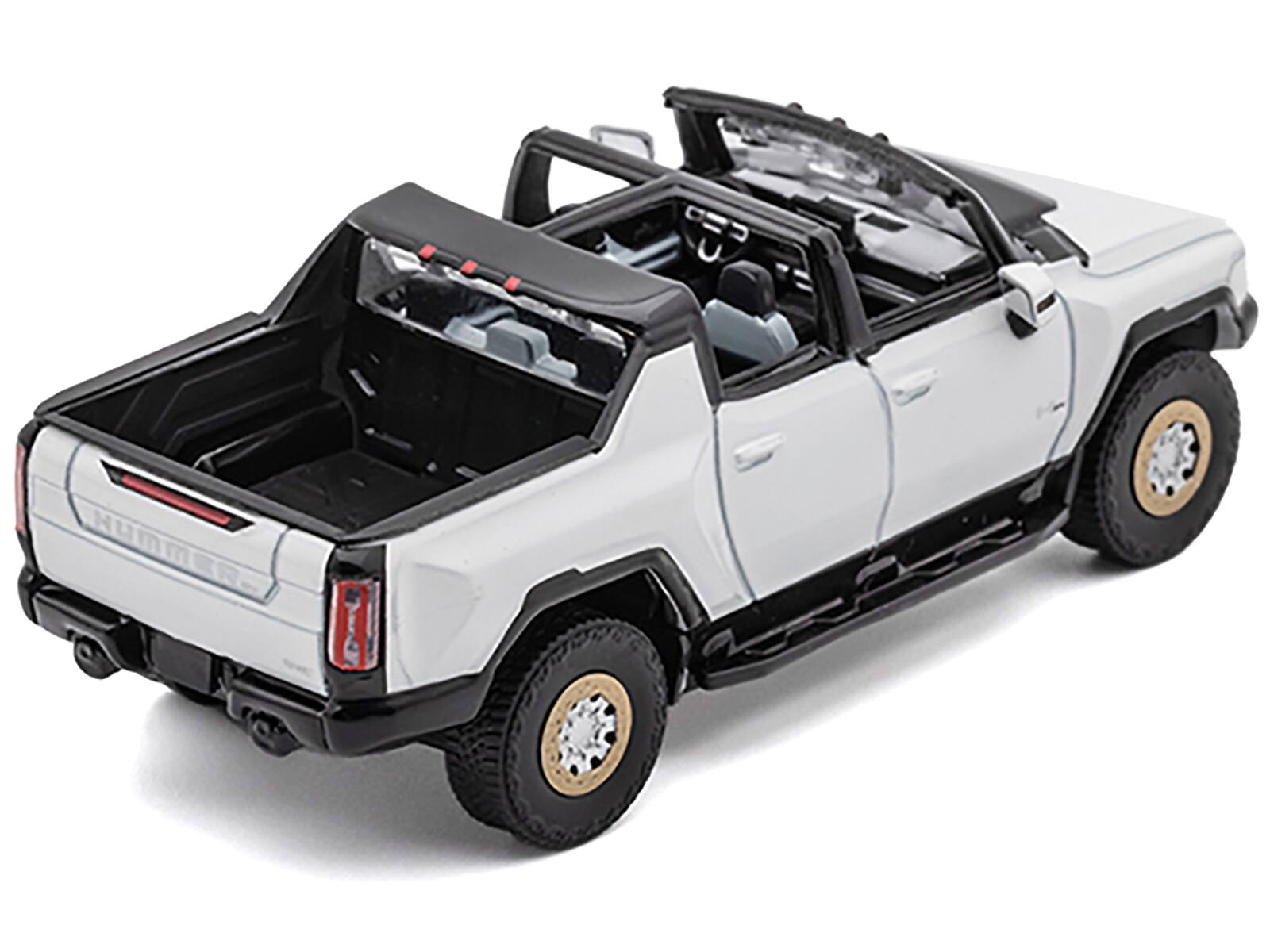 Angle. GCD - 2022 GMC Hummer EV Pickup Truck White 1/64 Diecast Model Car by GCD - White.