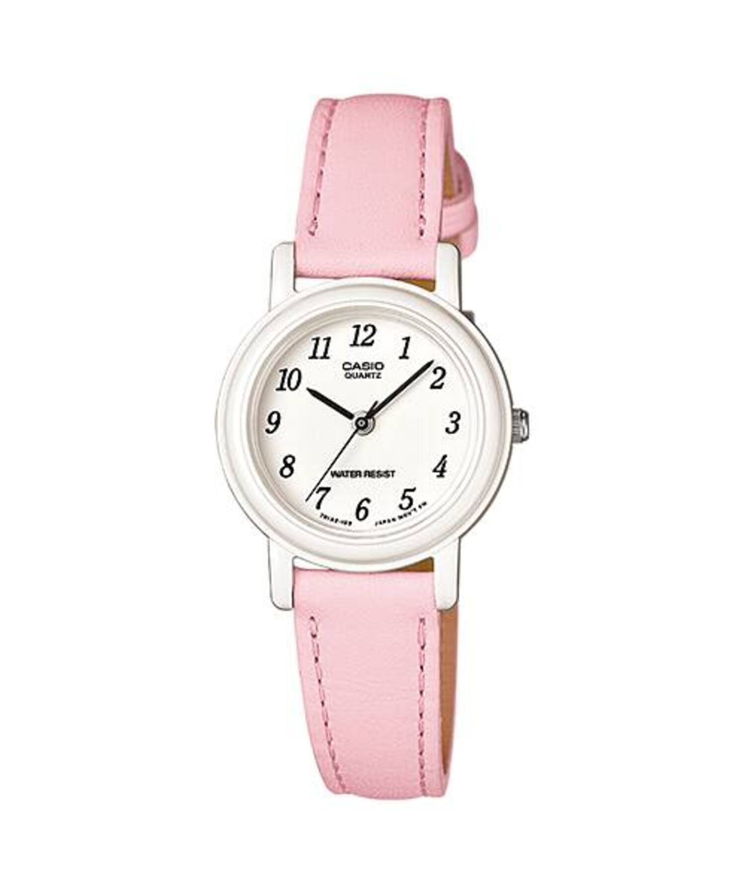 Casio - Women’s White Dial Leather Strap Watch - LQ-139L-4B1 - Pink