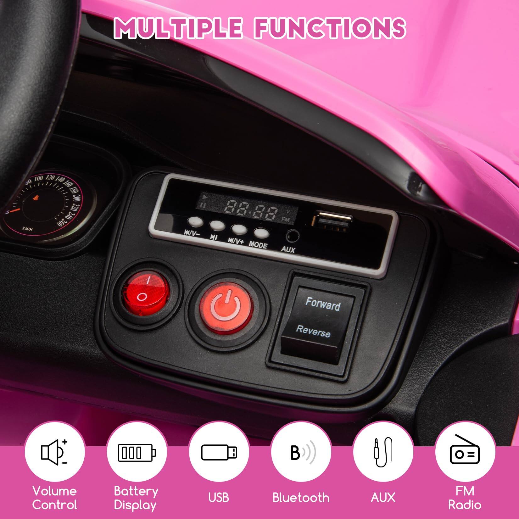 MULTIPLE FUNCTIONS

- Volume Control
- Battery Display
- USB
- Bluetooth
- AUX
- FM Radio