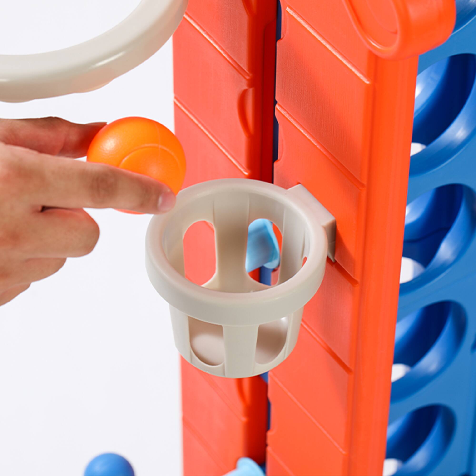 Angle. ELEMENT ACE - Multifamily Giant Game Set with Adjustable Stand and 4-in-1 Sports Activity Center for Indoor and Outdoor - Orange.