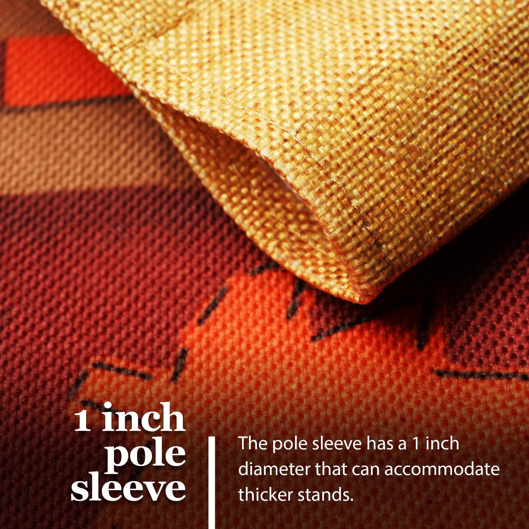 1 inch pole sleeve

The pole sleeve has a 1 inch diameter that can accommodate thicker stands.