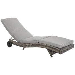 Spaco - Foldable Chaise Lounge, 5-Level Adjustable Backrest, Breathable Mesh - Mixed-Grey