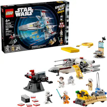 **LEGO Star Wars**
**6+**
**75423 Luke's Red "Five X-Wing"**
**581 pcs/pzs**
**SMART PLAY ALL-IN-ONE**
**HEARSTO MOVE & PLAY**
**WARNING: CHOKING HAZARD - Small parts. Not for children under 3 years.**