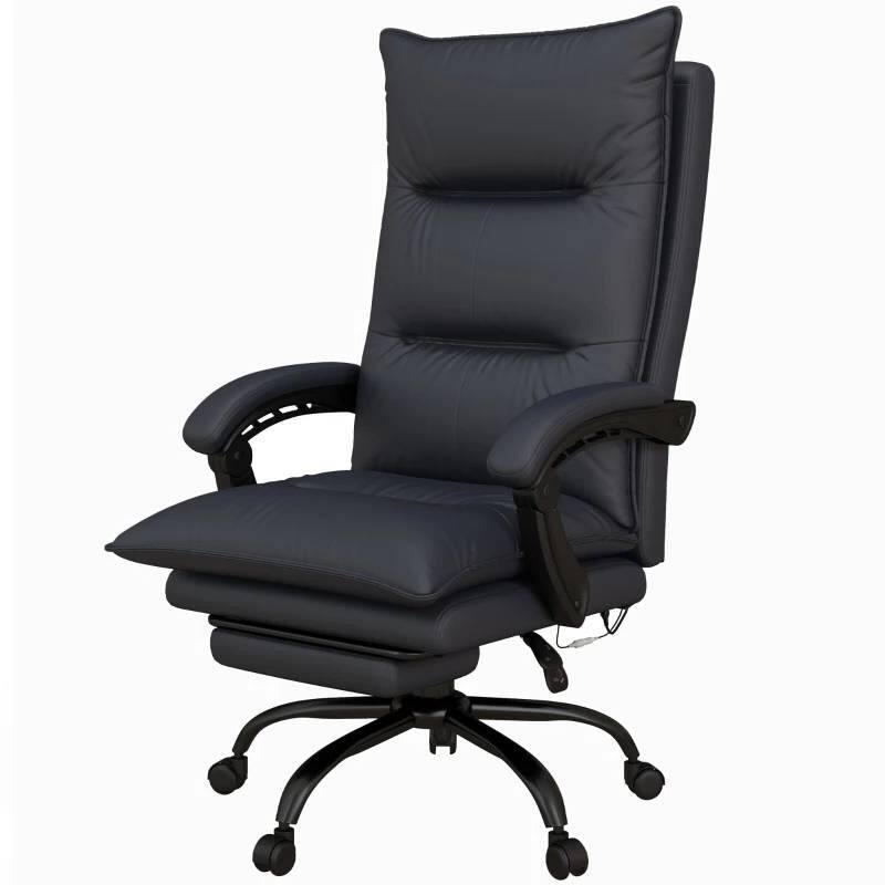 Front. Hivvago - Double Padded Executive Massage Heated Office Chair Charcoal - Black.