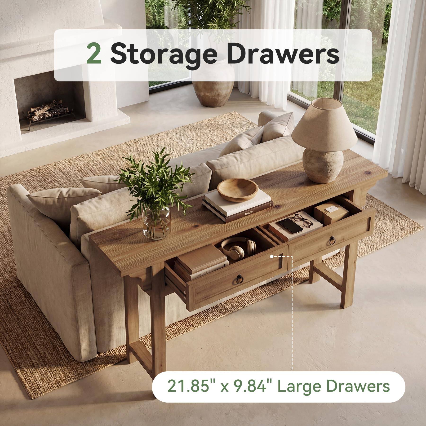 2 Storage Drawers  
21.85" x 9.84" Large Drawers