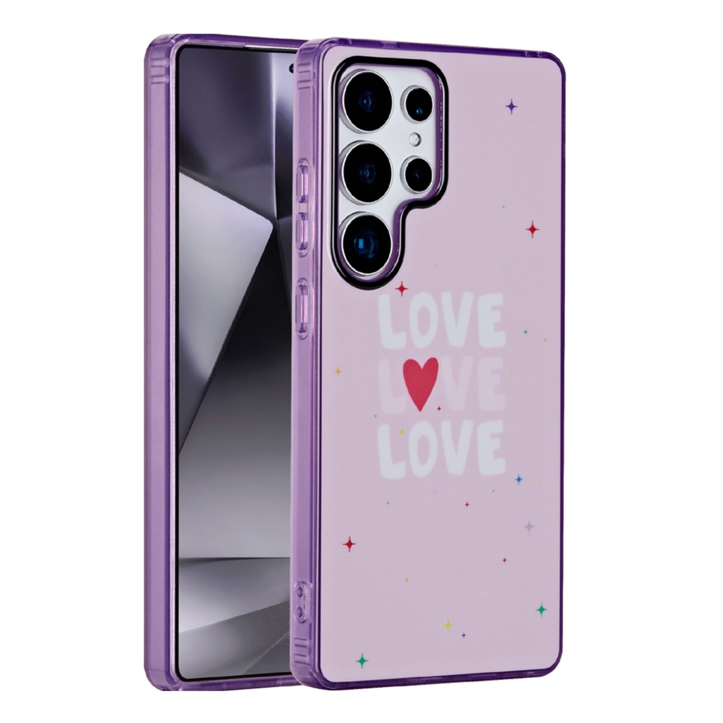 Kitcheniva - Dual Layer In Mold No Fade Design TPU Phone Case For Samsung Galaxy S24 Ultra Love Print - Purple price history on PriceWatchPro
