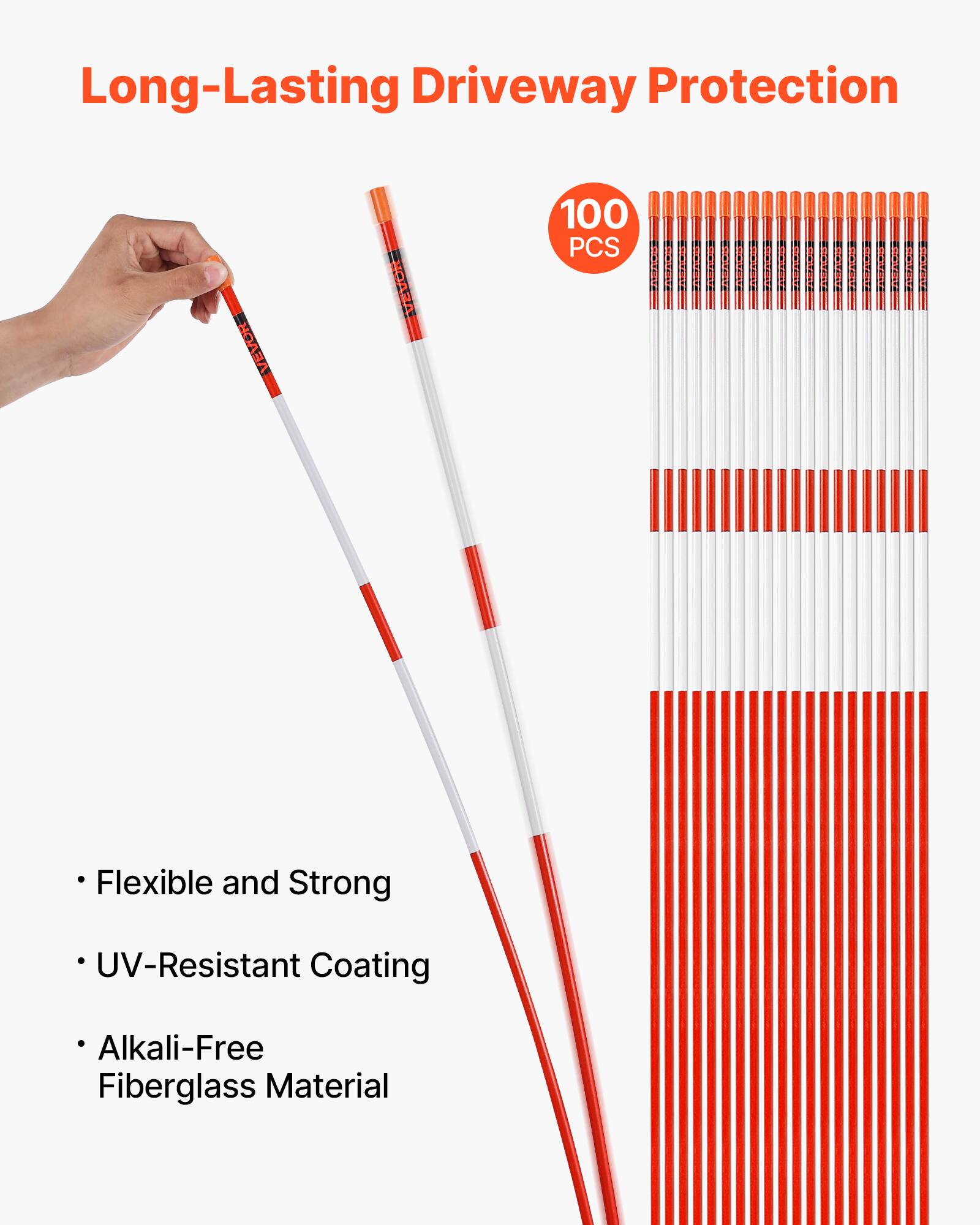 Long-Lasting Driveway Protection

VEVOR

100 PCS

Flexible and Strong
UV-Resistant Coating
Alkali-Free Fiberglass Material