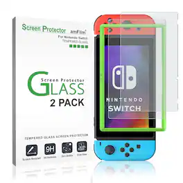 PARKER SLATER - 2 Pack Matte Screen Protector for Nintendo Switch 2017, 6.2 Inch Tempered Glass, Anti-Glare, Scratch Resistant