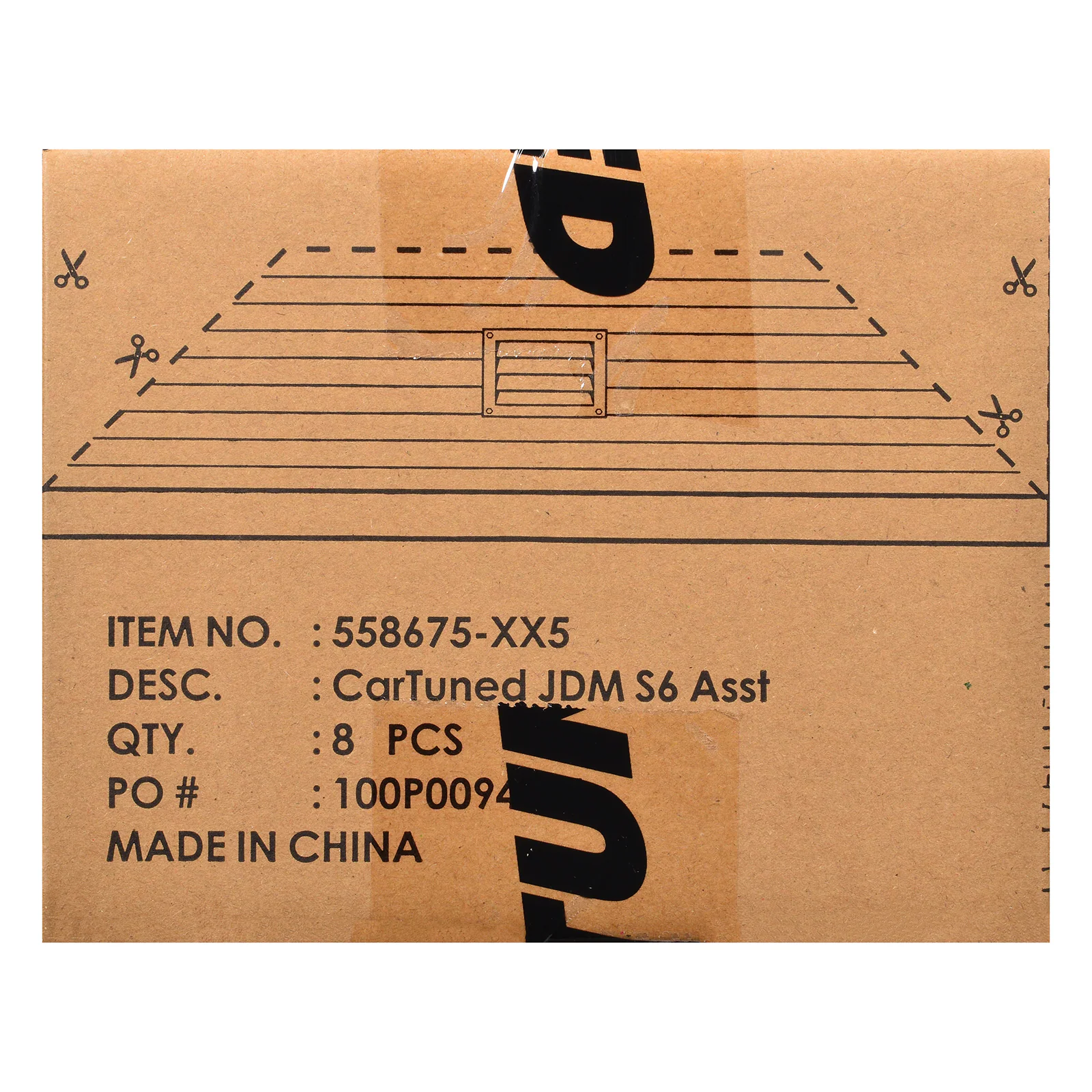 ITEM NO. 558675-XX5  
DESC. CarTuned JDM S6 Asst  
QTY. 8: PCS  
PO# : 100P0094  
MADE IN CHINA