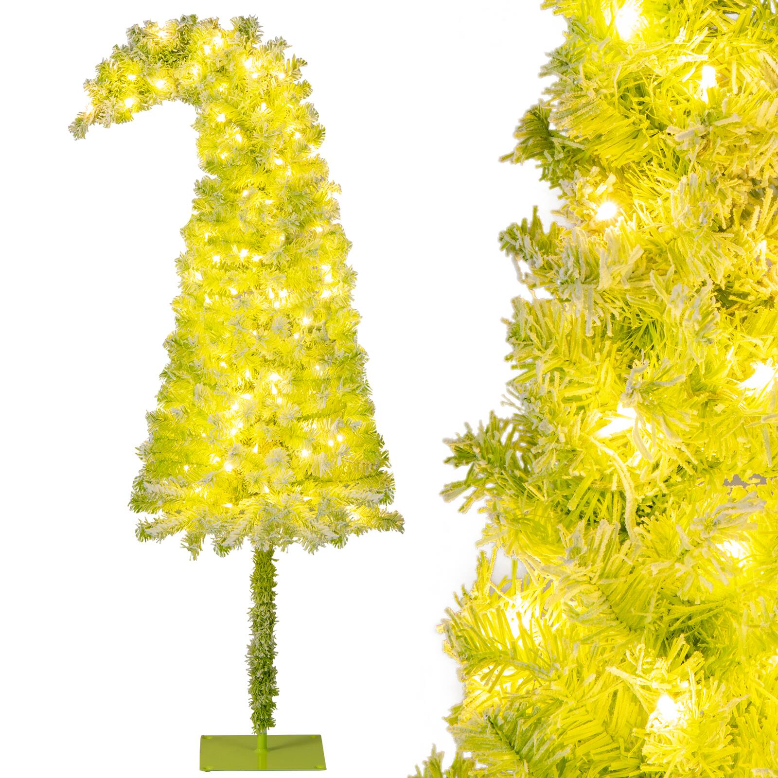 Alt View 9. Costway - Costway 6 FT Whimsical Christmas Tree with Bendable Top, 290 Branch Tips, 120 LED Lights - Green.