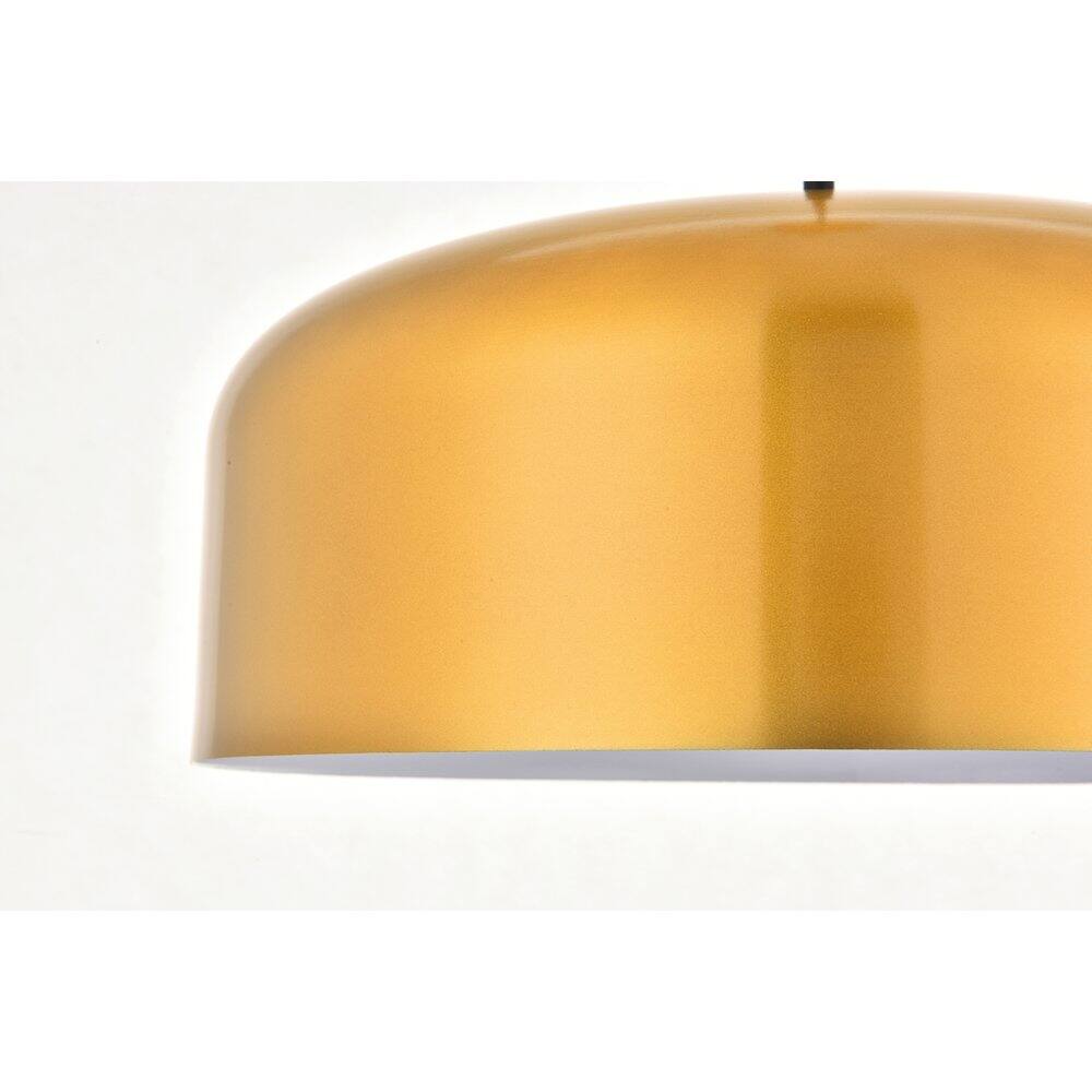 Back. Living District - Etude 1 Light Satin Gold Pendant - Satin Gold And Black.