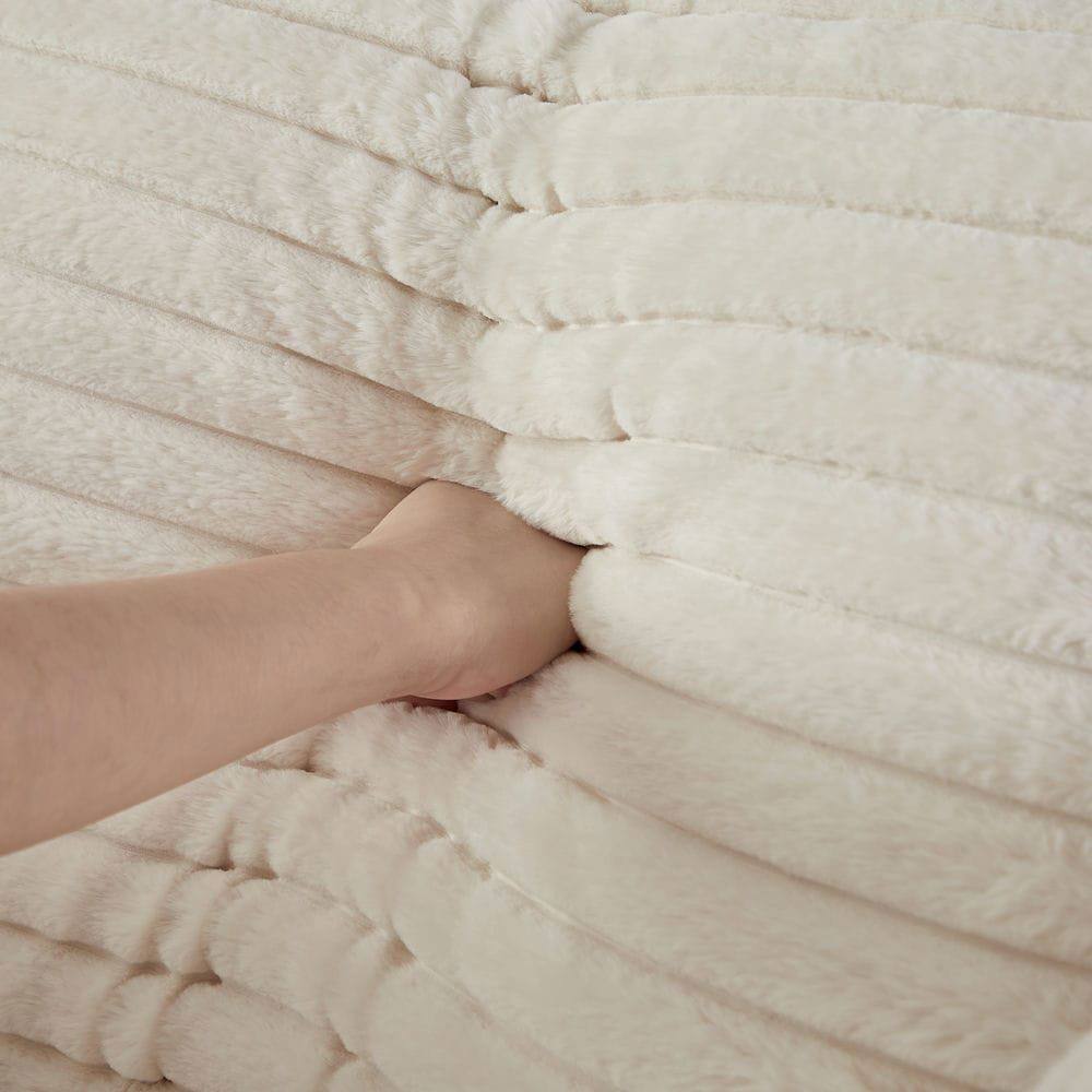 Alt View 4. Resenkos - 55"L Corduroy Single Sofa, Fluffy Modern Sleeper Chair for Living Room & Bedroom, No Assembly, Beige - Beige.