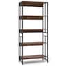 Costway - 1 PCS 5 Tier Bookshelf 62" Tall Bookcase with Tiltable Shelves Display Storage Rack - Brown