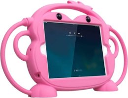 SaharaCase - Monkey KidProof Case for Apple® iPad® mini (5th Generation 2019) and iPad® mini 4 - Pink - Angle_Zoom