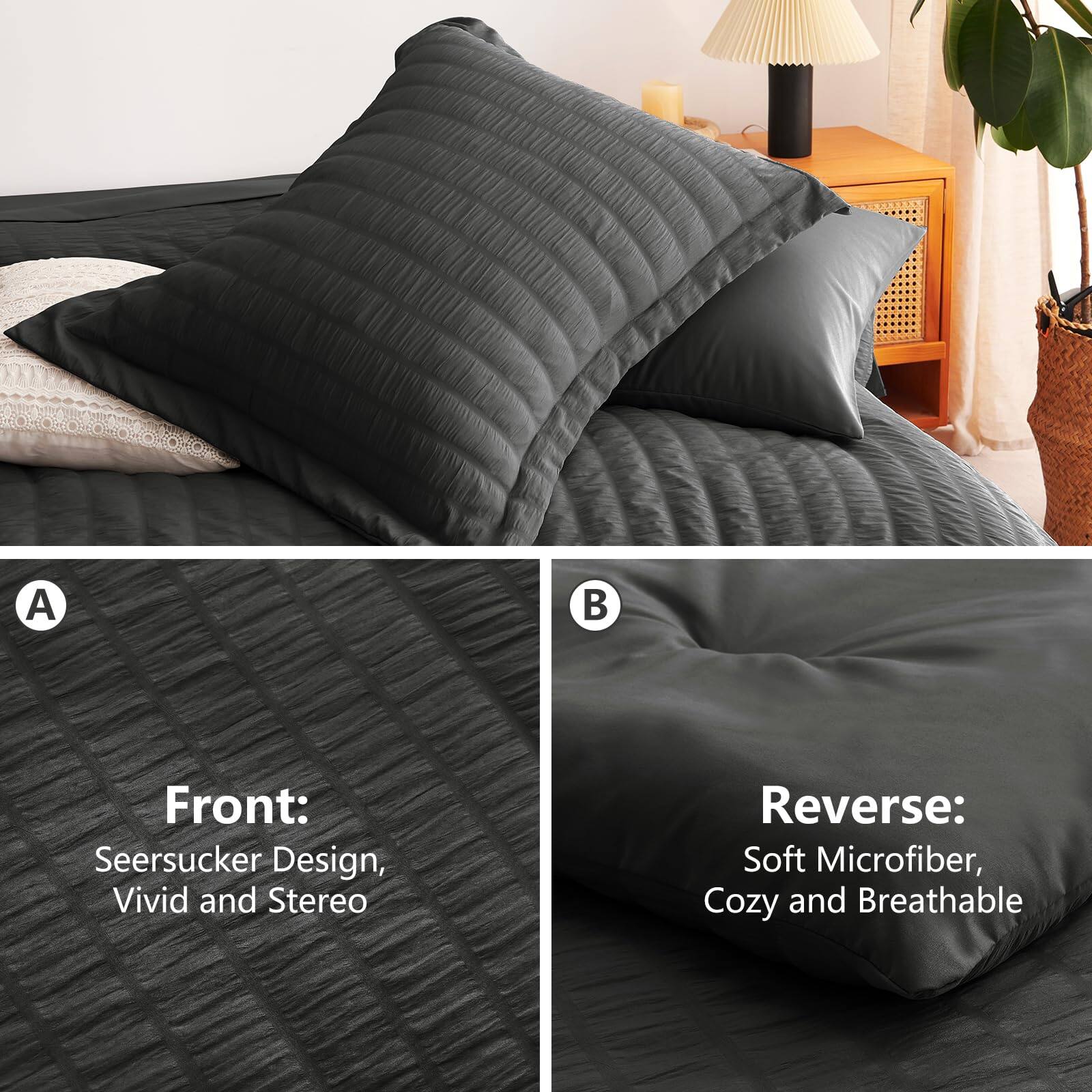 Front: Seersucker Design, Vivid and Stereo  
Reverse: Soft Microfiber, Cozy and Breathable