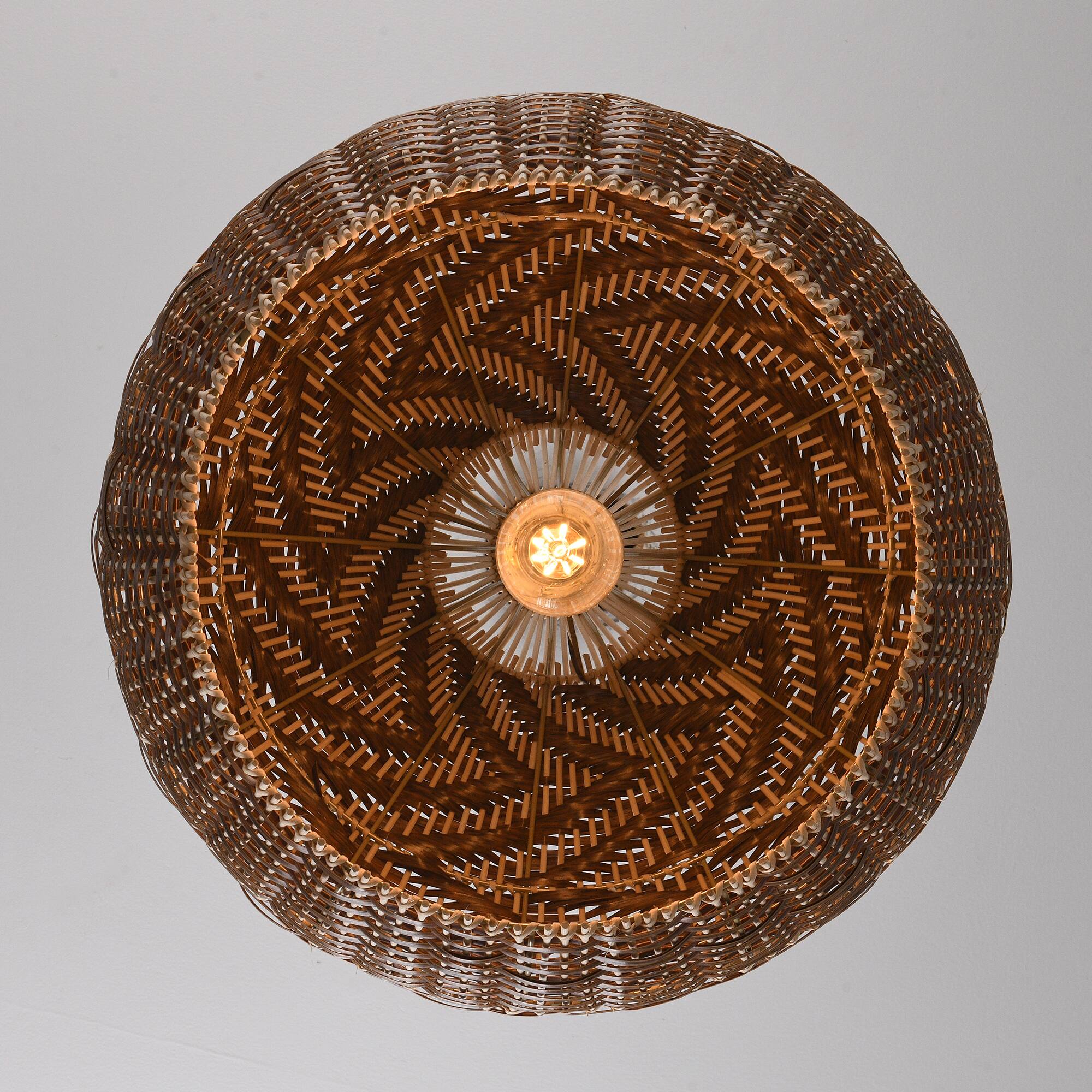 Alt View 10. Parrot Uncle - 1-Light Boho Brown me Hand-Woven Cloche Hanging Basket Pendant Light.