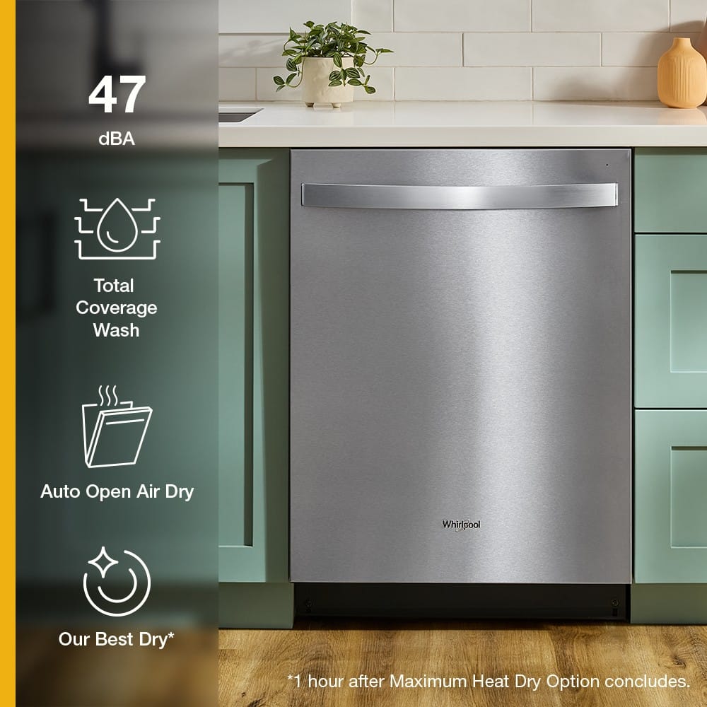 Whirlpool WDTS8024SZ Whirlpool - 24" Top Control Built-In Dishwasher with Total Coverage Wash and Auto Open Air Dry - Stainless Steel 5
