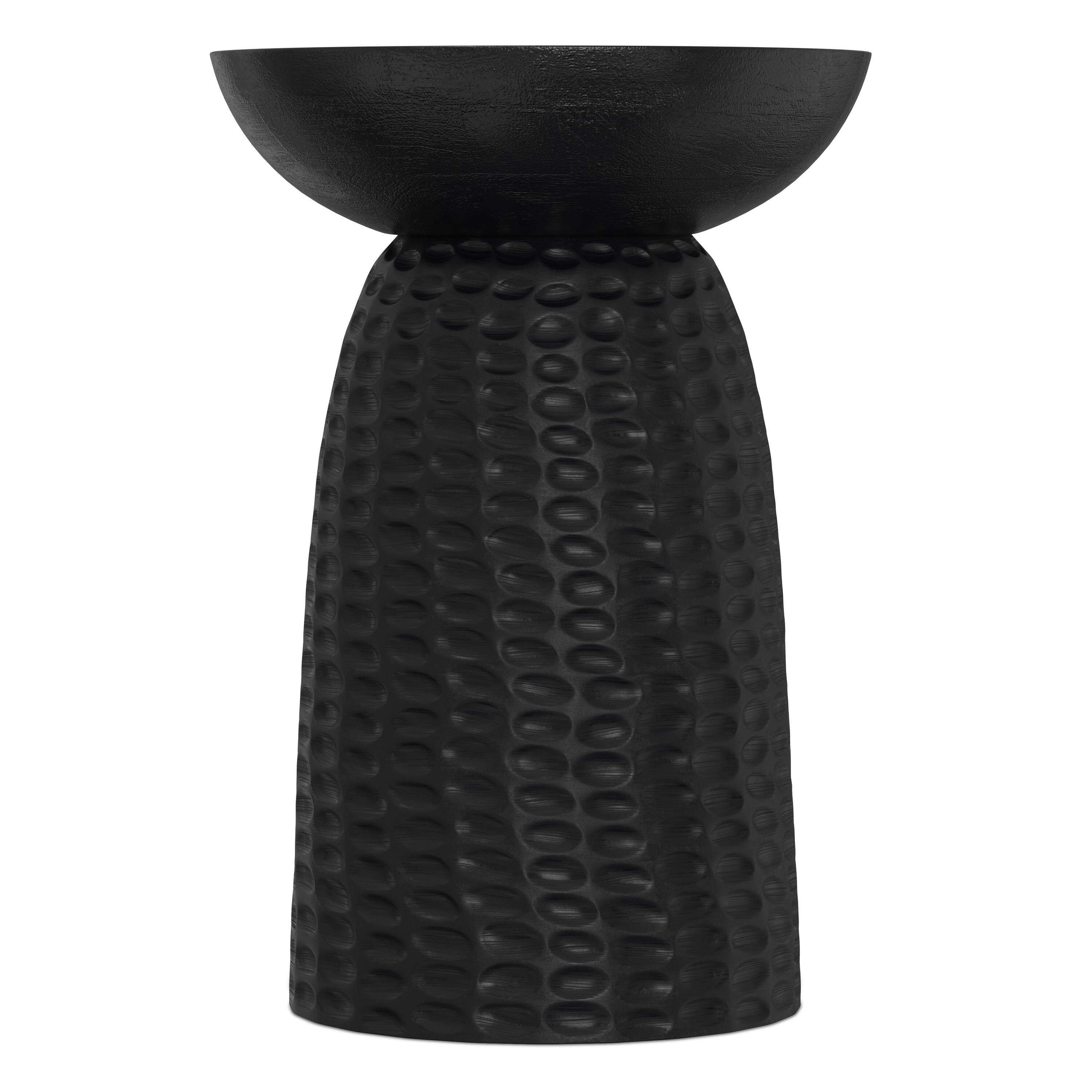 Left. Simpli Home - Boyd 16 inch Wide Solid Mango Contemporary Tall Accent Table in Black, Assembled - Black.