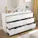 Alt View 2. Kadyn - Modern Mid Century 6 Drawer Wide Dressers Chests for Bedroom, Chest of Drawer Organizer - White.