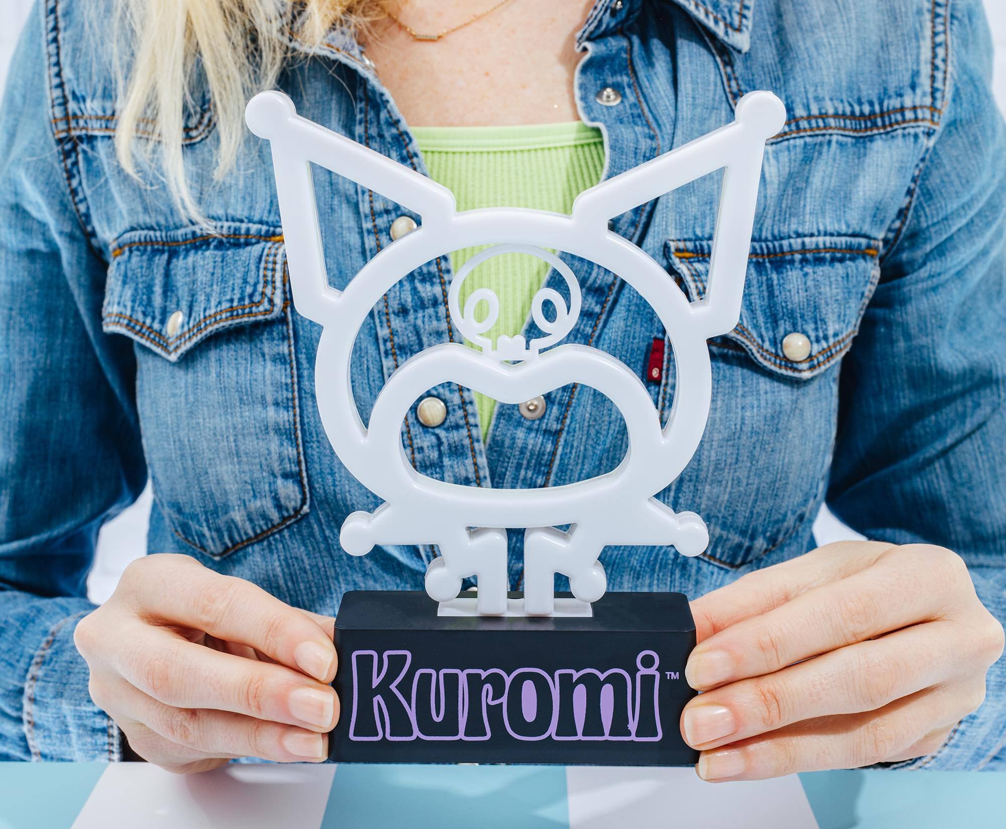 Alt View 3. Silver Buffalo - Sanrio Kuromi Silhouette 7-Inch LED Neon Mood Light - Purple.