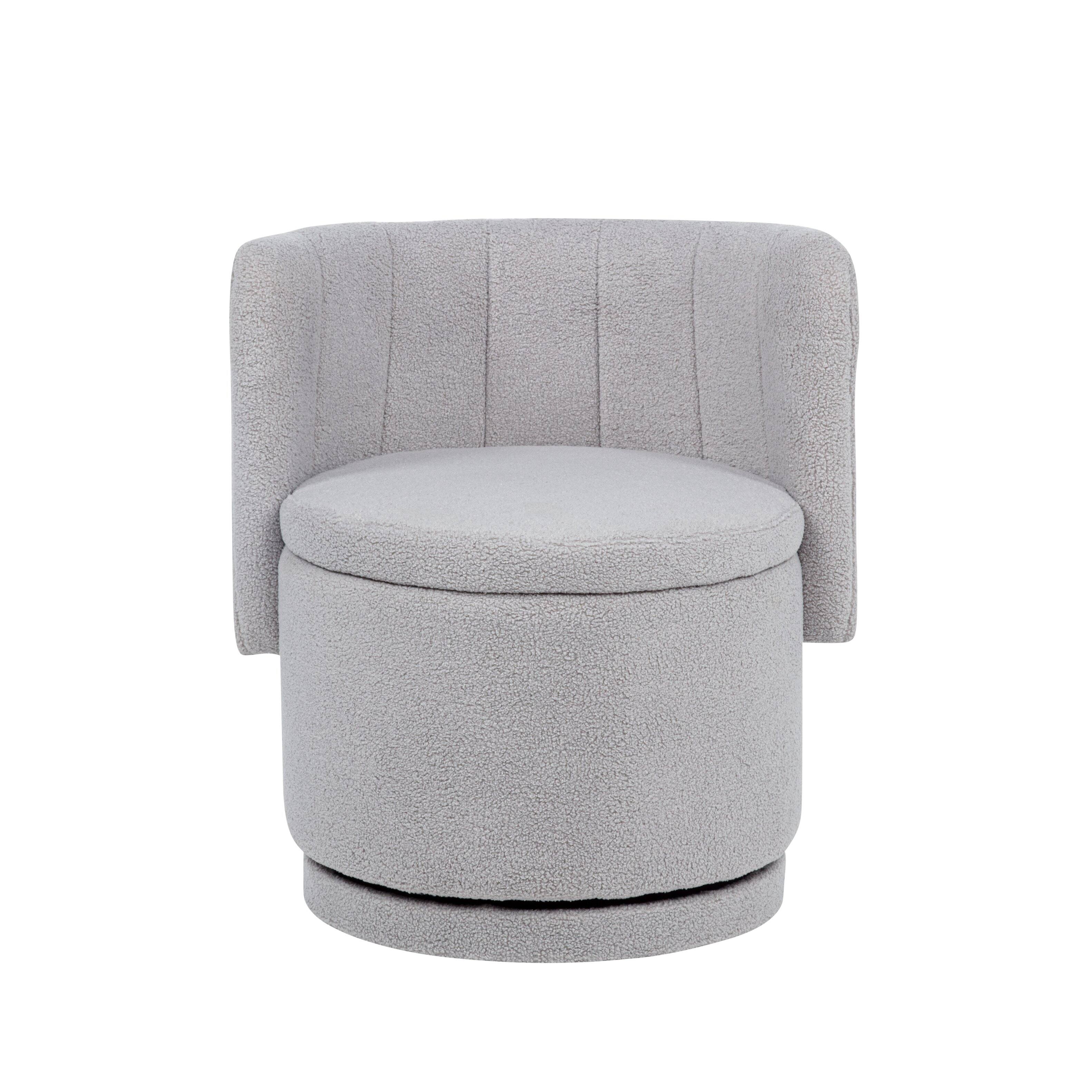 Alt View 6. APRILSOUL - 360 Degree Swivel Back Sofa Chair With Storage Space Suitable For Bedroom and Living Room - Gray.