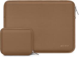 mosiso - 13-13.3 inch Laptop Sleeve Bag for MacBook Air Pro 13 14 HP Dell ASUS Lenovo, Neoprene Computer Sleeve with Small Case - Mocha