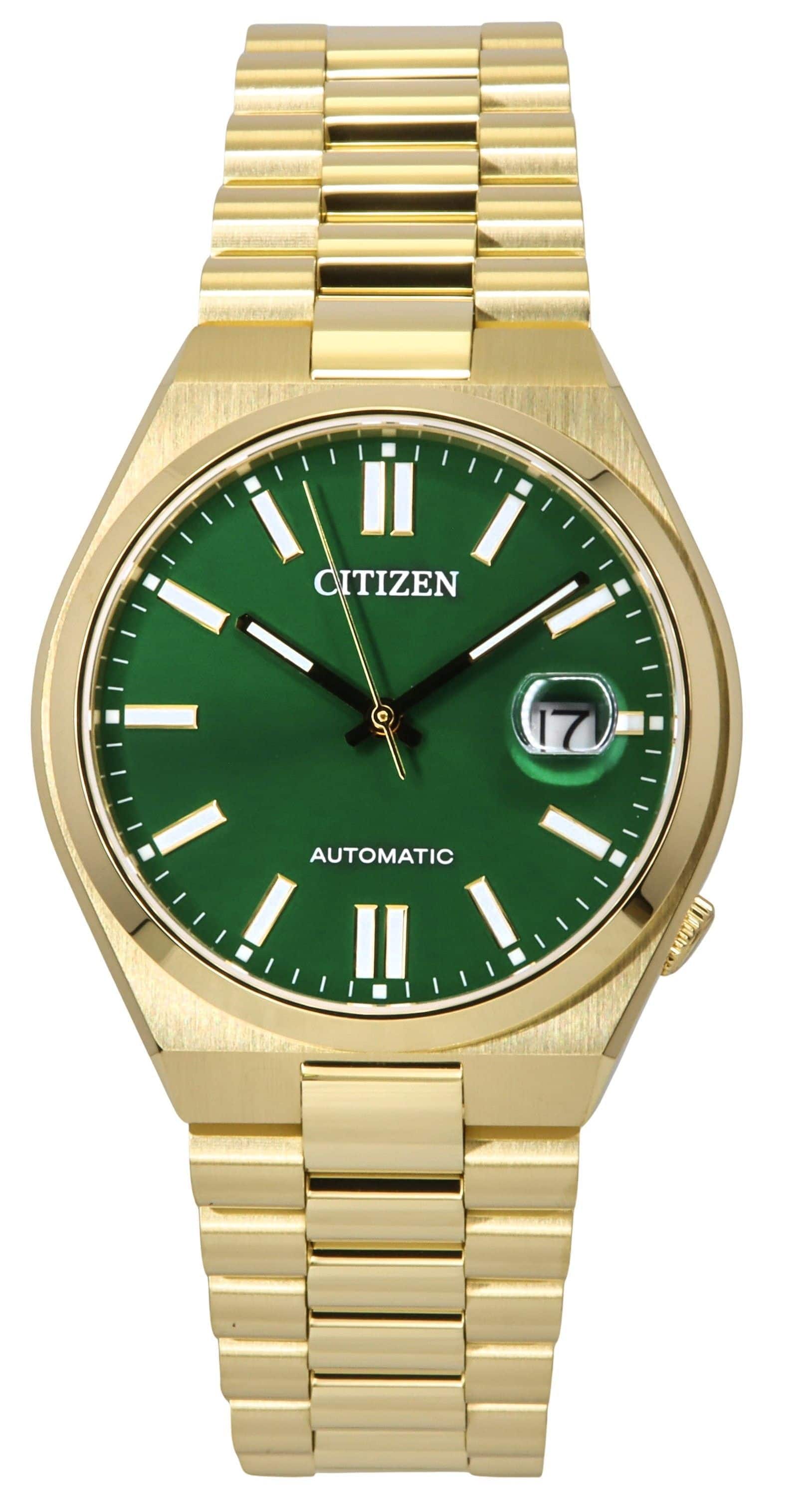 Citizen - suyosa Gold Tone Stainless Steel Dial Automatic NJ0152-51X Men's Watch - Green