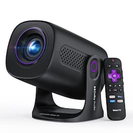 Happrun - Roku TV Smart Mini Projector with WiFi and Bluetooth for Portable