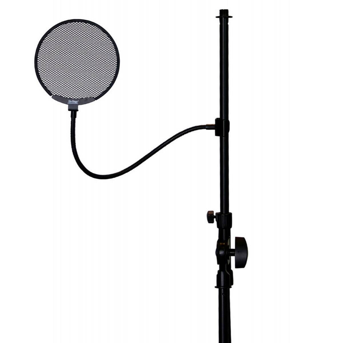 Alt View 3. On Stage Stands - On-Stage VLD360 10" LED Ring Light Kit - With VSM3000 Green Screen Kit with Lighting Stand, ASVSM5-B Metal Pop Blocker.
