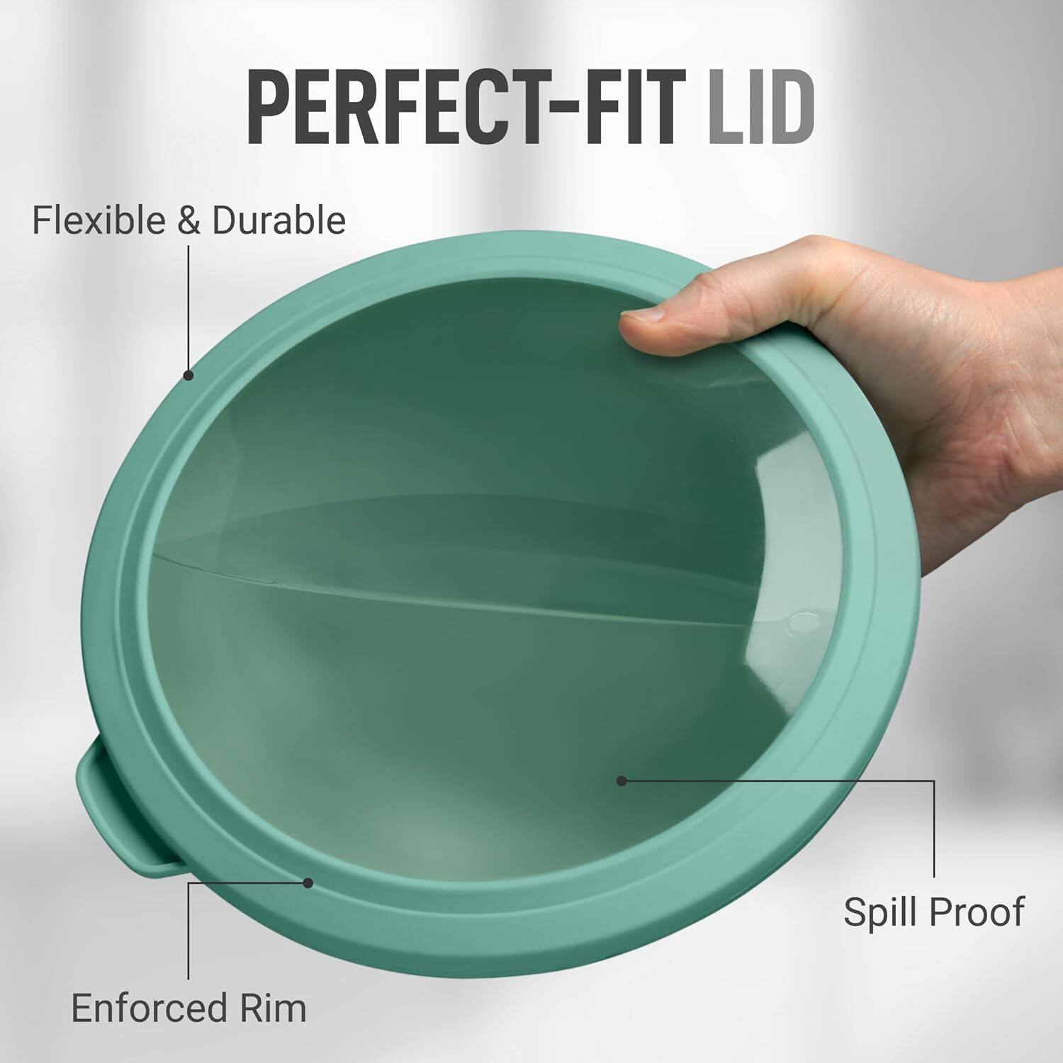 PERFECT-FIT LID

Flexible & Durable

Enforced Rim

Spill Proof
