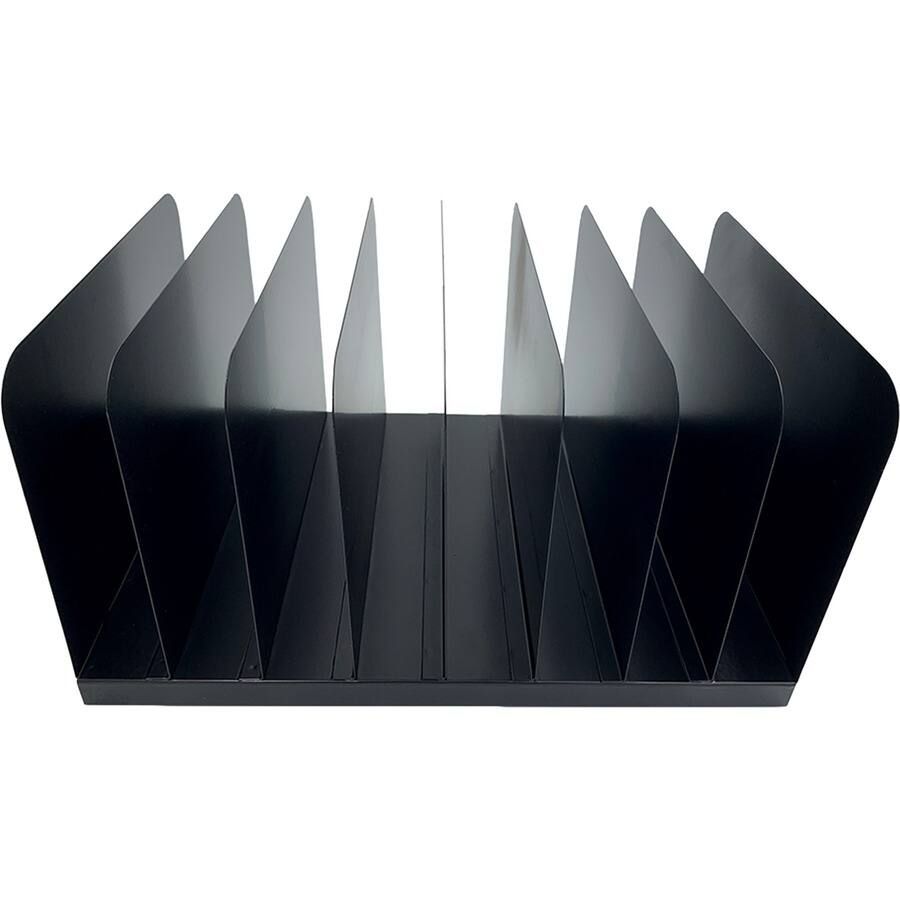 Angle. Huron - Huron Vertical Desk Organizer 8 Compartment Vertical 7.75" x 11" x 15" Durable Black Steel - Black.