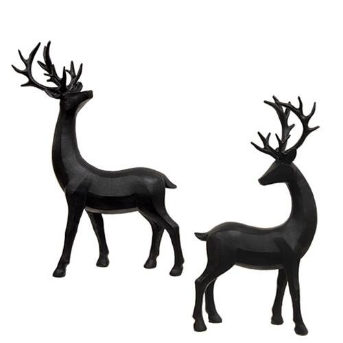 Front. BreeBe - Black Resin Deer 2 Asstd. - Black.