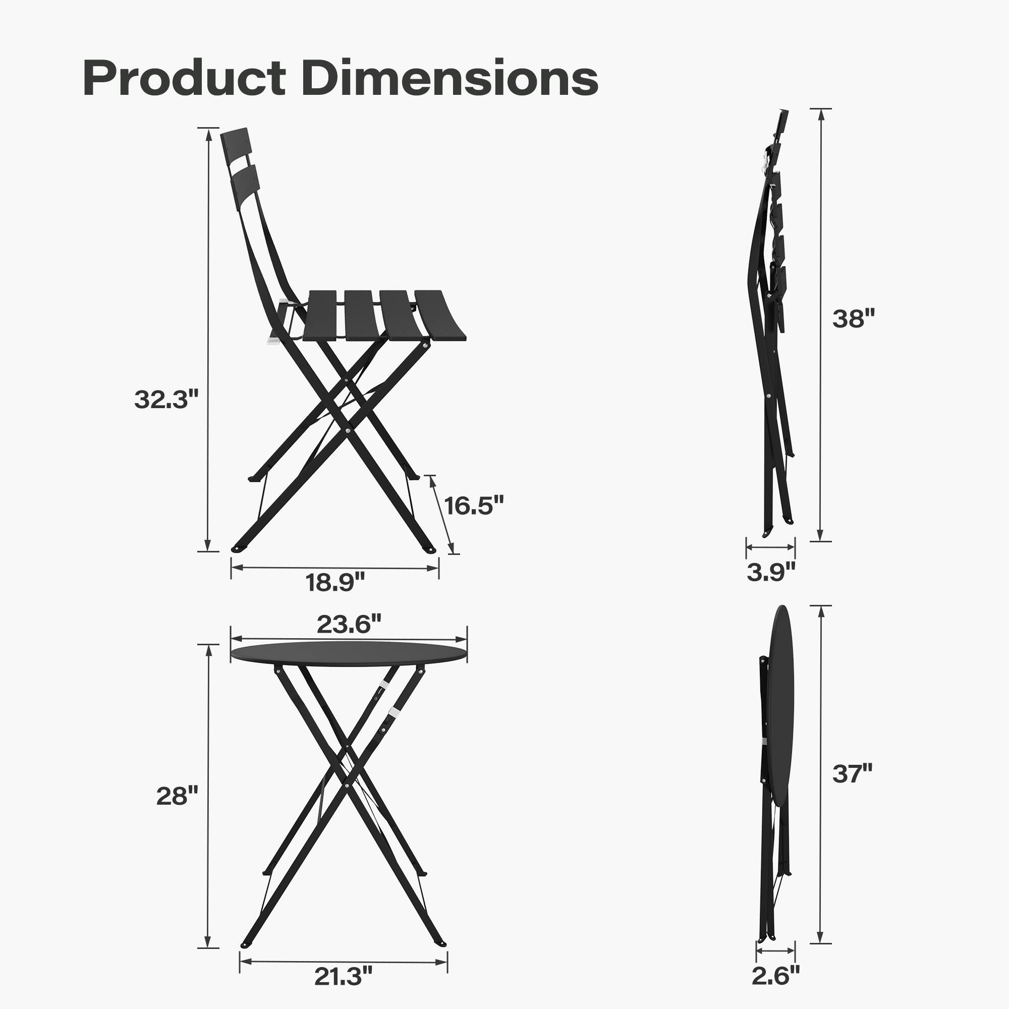 Product Dimensions: 38" x 32.3" x 18.9" x 23.6" x 16.5" x 3.9" x 28" x 37" x 21.3" x 2.6"