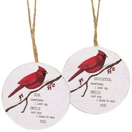 BreeBe - Daughter/Son Round Cardinal Ornament 2 Asstd - Multicolor