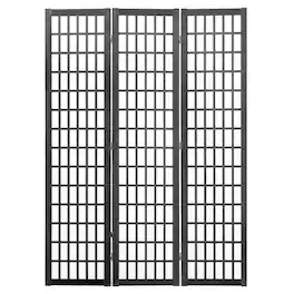 VEVOR - Room Divider, 3 Panel Japanese Room Divider, Wood Folding Privacy Screen Indoor, Japanese Partition Dividers Portable - Black