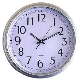 FC Design - 18"H Silver Classic Round Wall Clock - Decorative Timepiece - Multicolor