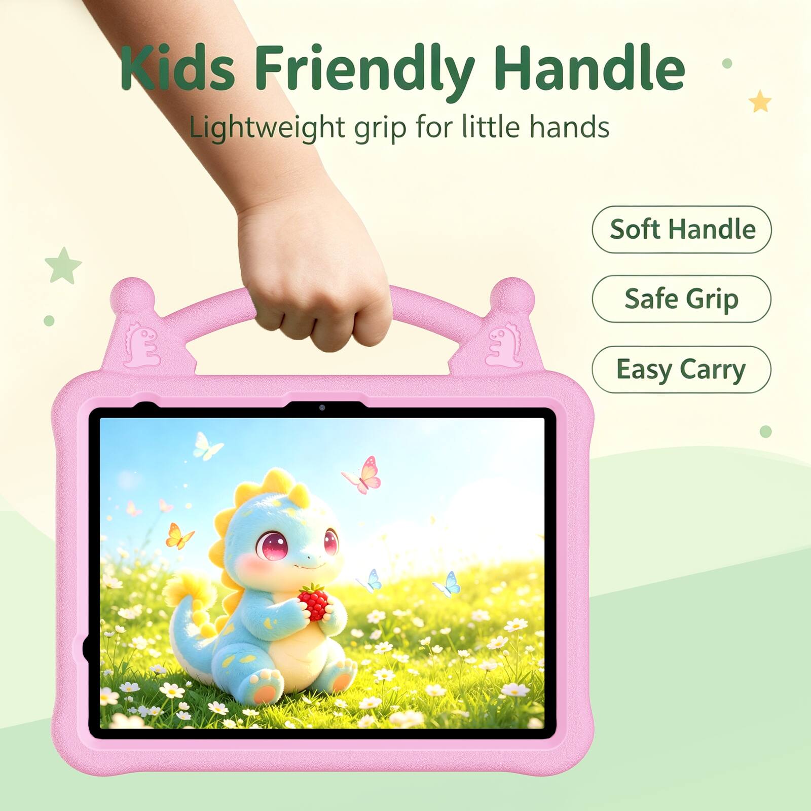 Kids Friendly Handle  
Lightweight grip for little hands  
Soft Handle  
Safe Grip  
Easy Carry