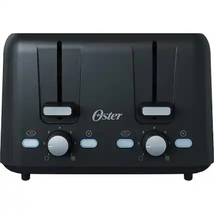 Front. Oster - 4-Slice Slot Toaster - Black.