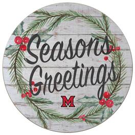 Jardine - Miami University RedHawks 20'' x 20'' Season's Greetings Circle - White