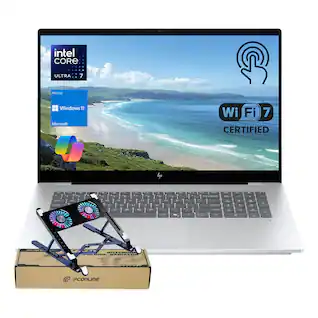 HP - Upgraded - OmniBook 7 17.3" FHD Touchscreen Laptop - Intel Core Ultra 7 258V - 32GB RAM - 2TB SSD - Backlit KB - PCO Laptop cooler - Silver