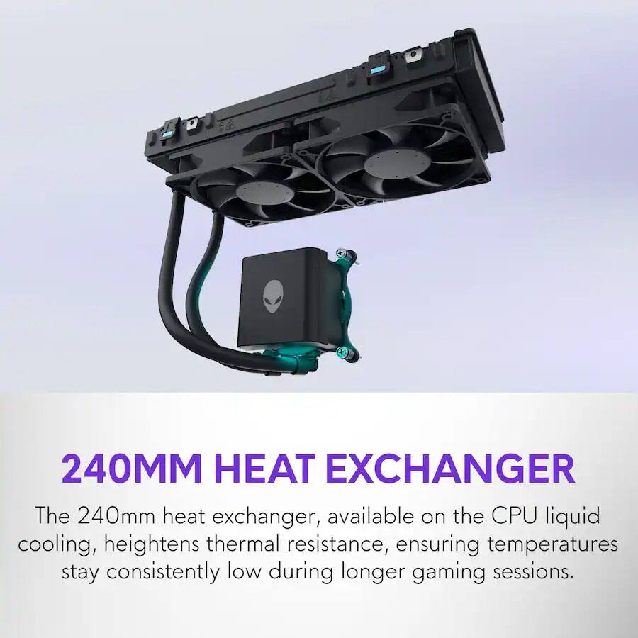 240MM HEAT EXCHANGER

The 240mm heat exchanger, available on the CPU liquid cooling, heightens thermal resistance, ensuring temperatures stay consistently low during longer gaming sessions.