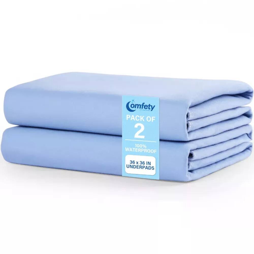 omfety PACK OF 2 100% WATERPROOF 36 x 36 IN UNDERPADS