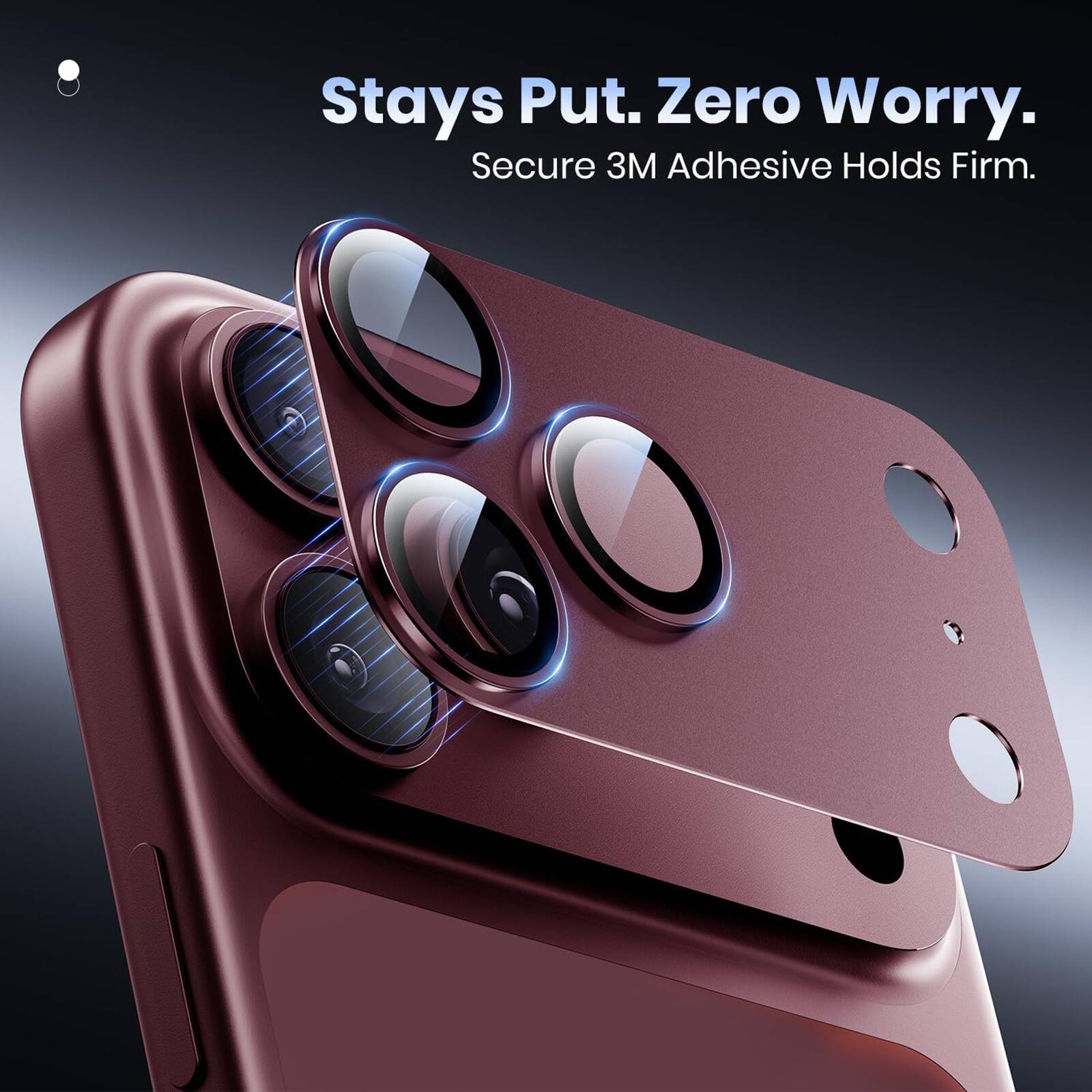 Stays Put. Zero Worry.  
Secure 3M Adhesive Holds Firm.