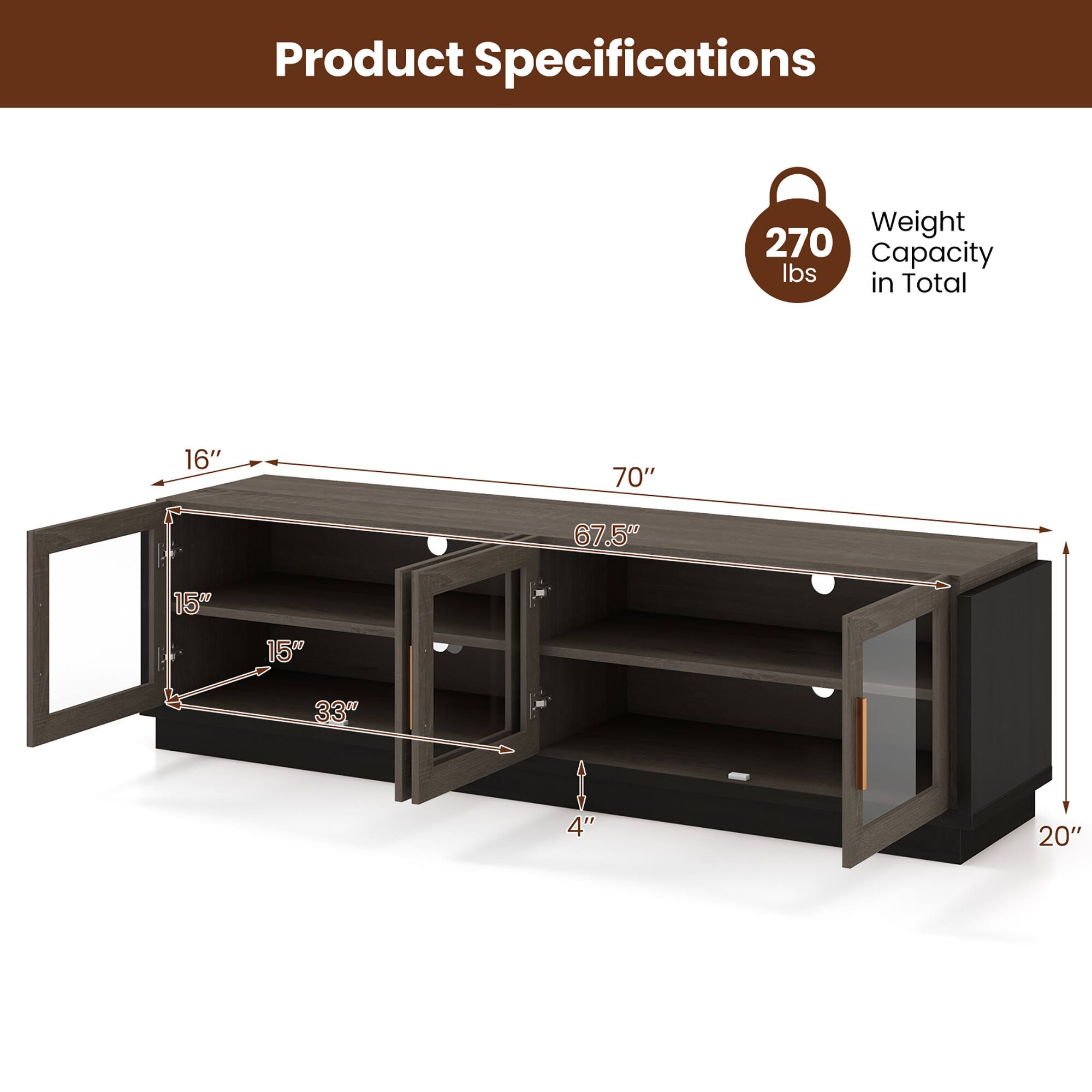 Product Specifications
Weight Capacity in Total 270 lbs
16"
70"
67.5"
15"
33"
4"
20"
